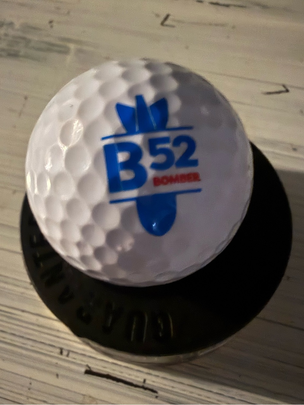 White Golf Ball with Blue Logo - Branded Practice Ball